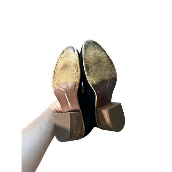 Hinge Suede Black Heeled Booties - Picture 5 of 11